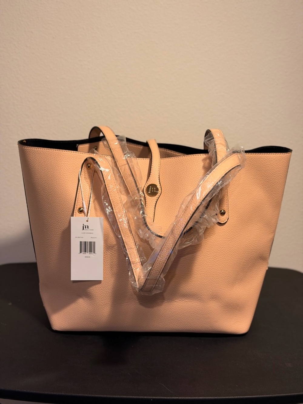 JM Jessica Moore Collection Peachy Nude Tote with Gold Hardware
